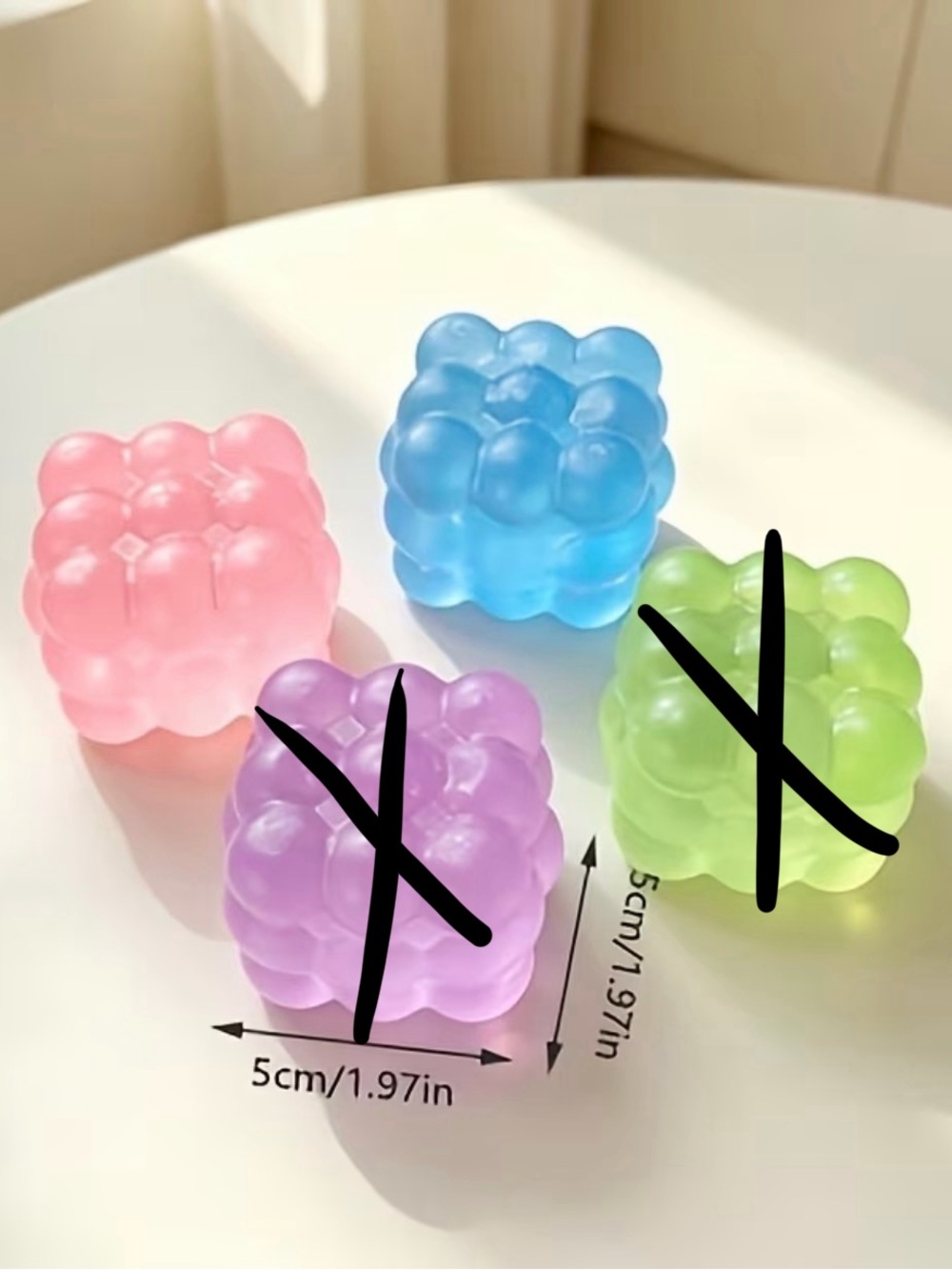 Bubble Grape Textured Squishy Fidget Toy - Blue or Pink - Picture 3 of 4